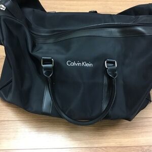 Calvin Klein Nylon Canvas Duffel Bag with Long Shoulder Straps and Zip Closure